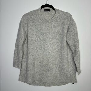 Zara gray wool blend ribb trim sweater size small